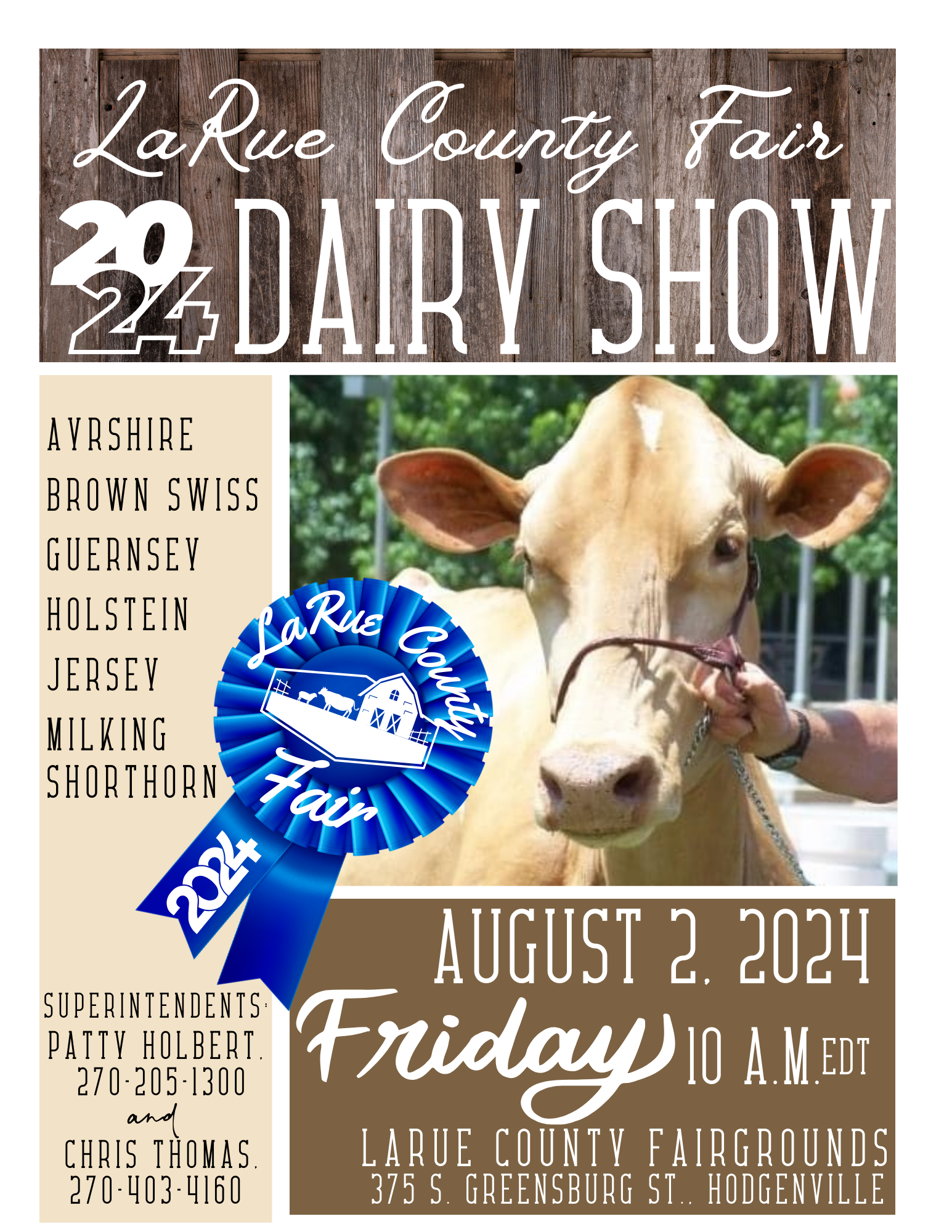 cow with show information